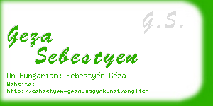 geza sebestyen business card